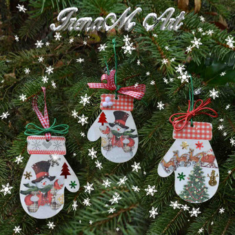 Ръчно изработени изделия от дърво Коледа и Нова година  Ръчно изработени изделия от дърво Сувенир  Декорация за елха Ръкавичка